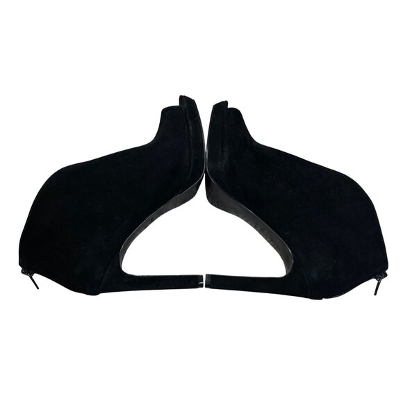 Nine West Tariano Peep Toe Shootie Bootie Black Suede 6.5M - Picture 5 of 11